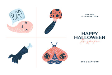 Hand drawn halloween elements collections