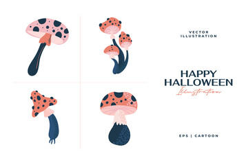 Hand drawn halloween elements collections