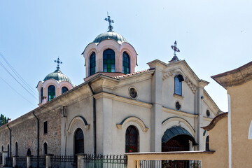 Street and building in town of Teteven, Bulgaria
