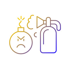 Extinguishing emotions gradient linear vector icon. Suppressing feelings that you experience. Critical thinking. Thin line color symbol. Modern style pictogram. Vector isolated outline drawing