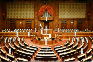 TOKYO, JAPAN - May 3, 2017: 国会議事堂の衆議院議場