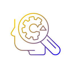 Recognizing weaknesses gradient linear vector icon. Understand weak areas. Transform ones weaknesses into strengths. Thin line color symbol. Modern style pictogram. Vector isolated outline drawing