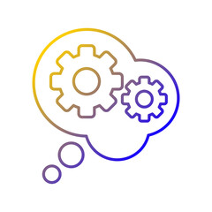 Reasoning gradient linear vector icon. Draw conclusions. Deductive and inductive reasoning. Constructive explanation. Thin line color symbol. Modern style pictogram. Vector isolated outline drawing