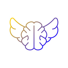 Independent thinking gradient linear vector icon. Do not rely on someones guidance. Well informed, intelligent person. Thin line color symbol. Modern style pictogram. Vector isolated outline drawing