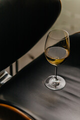 white wine on a black background
