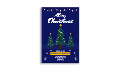 Merry Christmas party flyer. Happy holiday greeting banner and card template. party square banner. christmas print flyer.