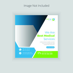 Medical banner health care social media post template design for clinic 
