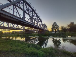 rw bridge river reflection
