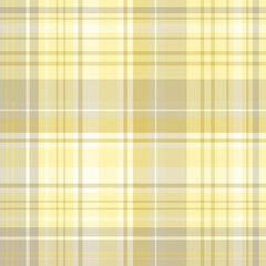 Seamless pattern in yellow, white and warm gray colors for plaid, fabric, textile, clothes, tablecloth and other things. Vector image.