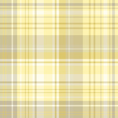 Seamless pattern in yellow, white and warm gray colors for plaid, fabric, textile, clothes, tablecloth and other things. Vector image.
