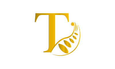 Premium vector initial letter T florish typography logo design