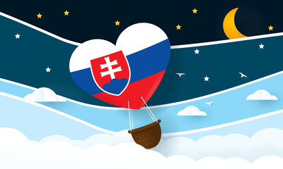 Heart air balloon with Flag of Slovakia for independence day or something similar