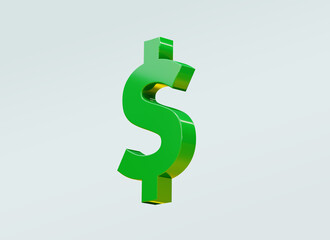 Dollar symbol glossy. Isolated over white background 3d