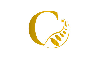 Premium vector initial letter C florish typography logo design