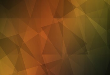 Dark Green, Yellow vector polygon abstract background.