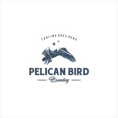 Pelican Bird Logo Design Vector Image