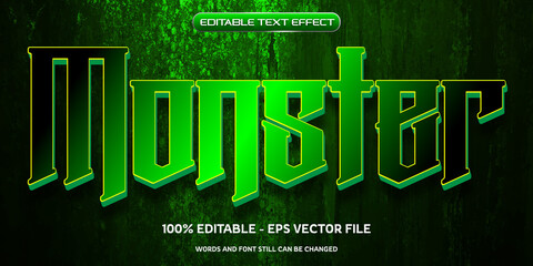 Editable text effect Monster