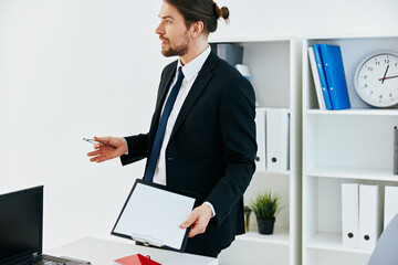 businessman in the office with documents executive