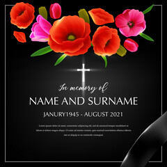 Funeral Memory Name Composition