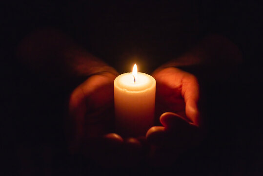 Wax Candles Burning in Darkness · Free Stock Photo