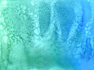 blue hand painted background. Liquid watercolor effect illustration for presentation, dreeting cards, wedding invitations. Kintsugi, liquid marble, fluid art, tie dye effect. Sponge creative print