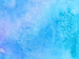 Blue abstract sponge designed background, hand pained watercolor kintsugi, liquid marble, fluid art, tie dye effect. Sponge creative print for wrapping paper or textile design