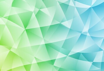 Light Blue, Green vector shining triangular layout.