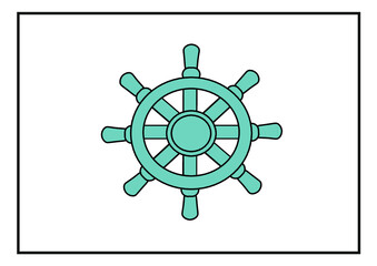 Obraz premium wheel, illustration, vector, icon, ship, symbol, sea, gear, nautical, captain, boat, 3d, vintage, direction, sign, sailing, business, water, marine, circle, anchor, equipment, art, steering, travel