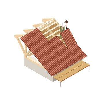 Roofer Isometric Icon