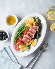 traditional French dish, nicoise salad with tuna