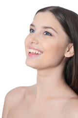 Obraz premium Portrait of beautiful young woman with perfect skin posing