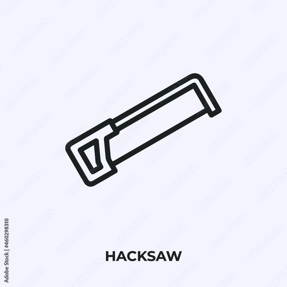 Poster hacksaw icon vector. linear style sign for mobile concept and web design. hacksaw symbol illustratio