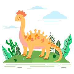 Cartoon baby dinosaur, vector illustration. Cute, funny dinosaur for children's textiles, prints, clothes.
