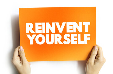 Reinvent Yourself text card, concept background