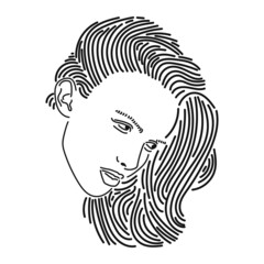 girl with hair in black