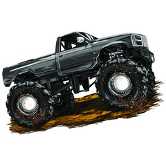 racing car isolated on white background. Monster Truck. vector illustration. © wendy