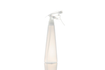 White spray bottle on white background. Hand antiseptic