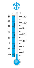 Thermometer icon. Measuring cold temperature