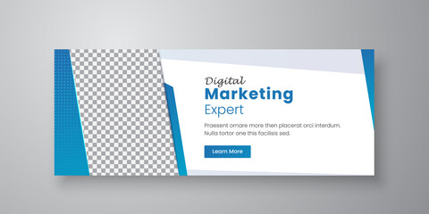 Corporate and digital business marketing promotion social media cover template Premium Vector