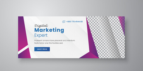 Corporate and digital business marketing promotion social media cover template Premium Vector