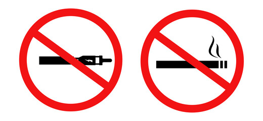 No smoking, no vaping sign. Vector