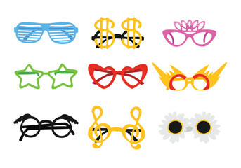 Carnival party masquerade costume glasses heart star cat eye shaped funny sunglasses set