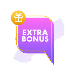 Extra Bonus for promotion design. Surprise banner. Discount banner promotion template. Web template for marketing promo design. Vector stock illustration.