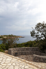 stone terrace with sea view