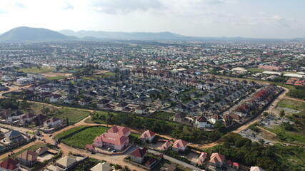 Aerial view of Abuja city residential neighbourhood 