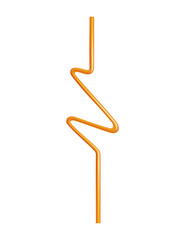 Drinking straw in abstract design or form. Color disposable plastic and flexible straw for beverage juice and cocktail. Vector illustration of curved pipe line