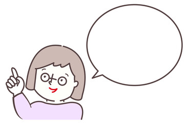説明する女の子