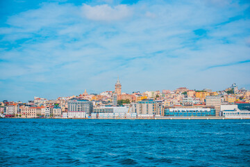 Fototapeta premium Landscape Istanbul city views, concept of vacation in Turkey. New places for trip. Ideas for journey