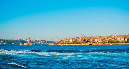 Landscape Istanbul city views, concept of vacation in Turkey. New places for trip. Ideas for journey