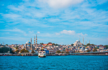 Fototapeta na wymiar Landscape Istanbul city views, concept of vacation in Turkey. New places for trip. Ideas for journey